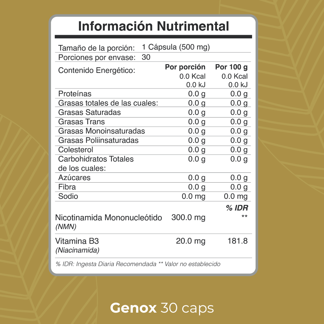 Revigen Genox 30 días | 30 cápsulas - Biobo Labs